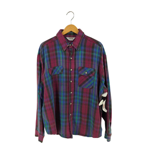 ファイブブラザー FIVE BROTHER 70-80s USA製 三角タグ チェック ネルシャツ メンズ  2XL